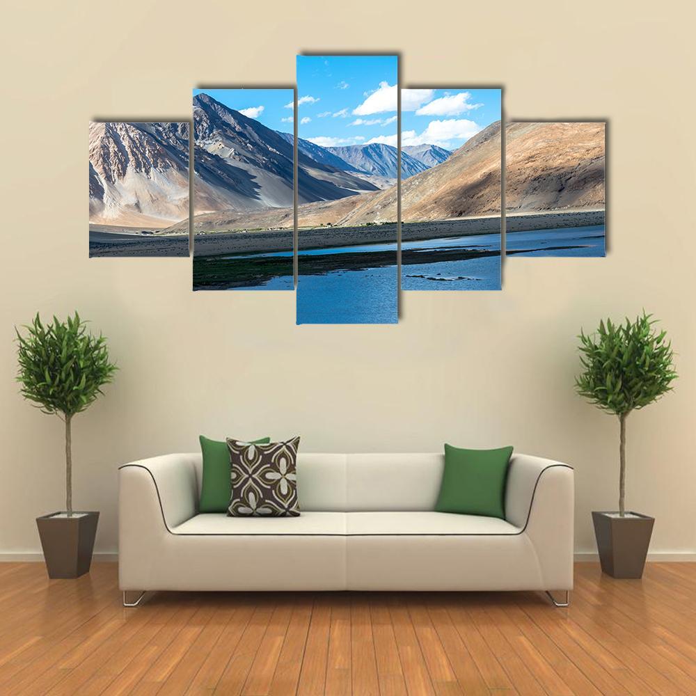 Mountain In Ladakh India Canvas Wall Art-5 Star-Gallery Wrap-62" x 32"-Tiaracle