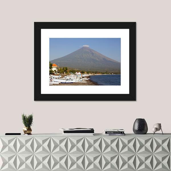 View Of Mountain In Indonesia Canvas Wall Art-1 Piece-Framed Print-20" x 16"-Tiaracle