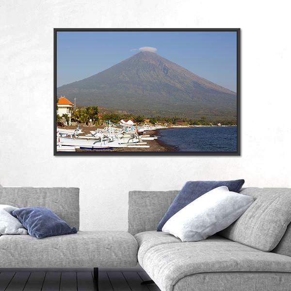 View Of Mountain In Indonesia Canvas Wall Art-3 Horizontal-Gallery Wrap-25" x 16"-Tiaracle