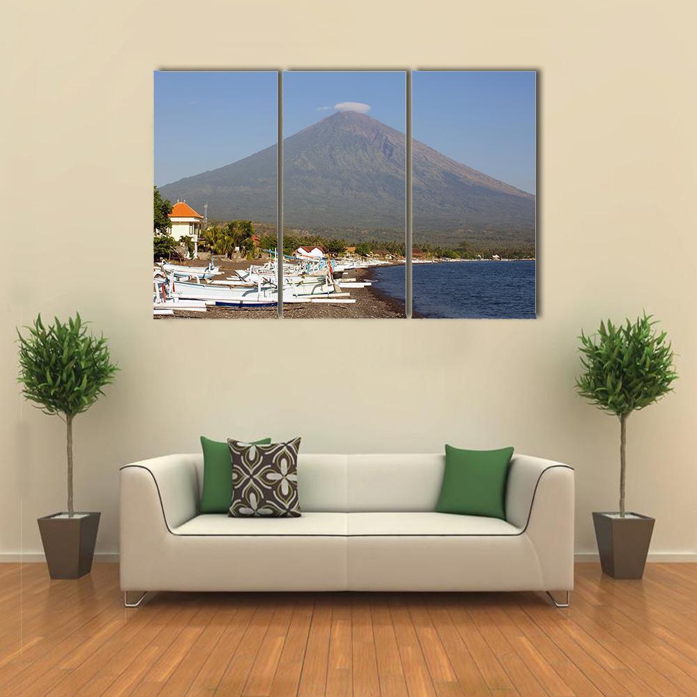 View Of Mountain In Indonesia Canvas Wall Art-3 Horizontal-Gallery Wrap-37" x 24"-Tiaracle
