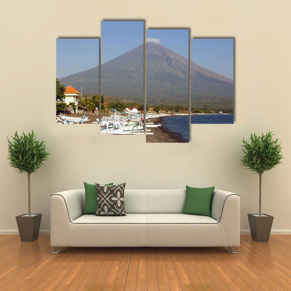 View Of Mountain In Indonesia Canvas Wall Art-4 Pop-Gallery Wrap-50" x 32"-Tiaracle