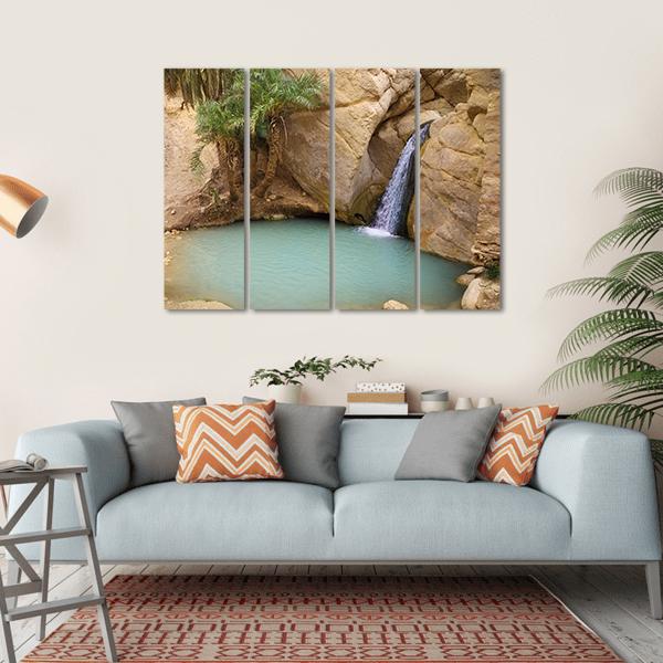 View Of Mountain Oasis Chebika In Sahara Desert Tunisia Africa Canvas Wall Art-4 Horizontal-Gallery Wrap-34" x 24"-Tiaracle