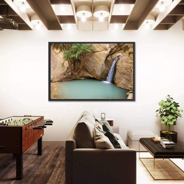 View Of Mountain Oasis Chebika In Sahara Desert Tunisia Africa Canvas Wall Art-5 Horizontal-Gallery Wrap-22" x 12"-Tiaracle