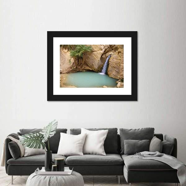 View Of Mountain Oasis Chebika In Sahara Desert Tunisia Africa Canvas Wall Art-5 Horizontal-Gallery Wrap-22" x 12"-Tiaracle