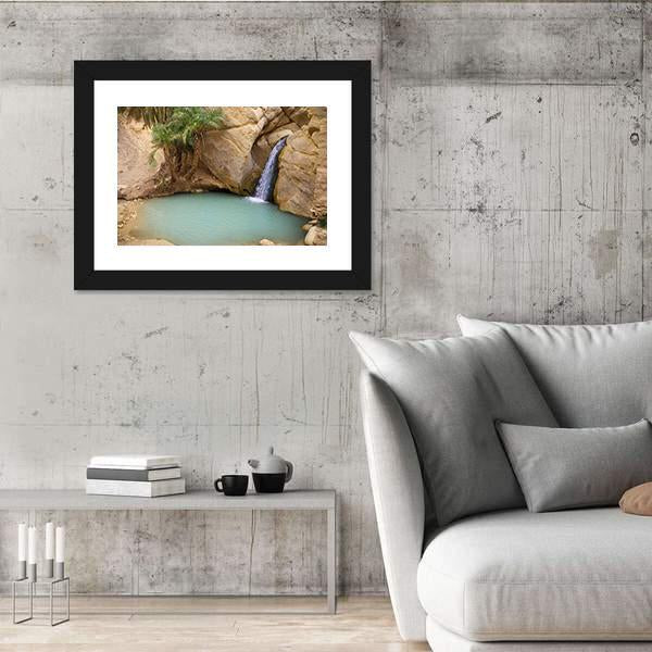 View Of Mountain Oasis Chebika In Sahara Desert Tunisia Africa Canvas Wall Art-5 Horizontal-Gallery Wrap-22" x 12"-Tiaracle