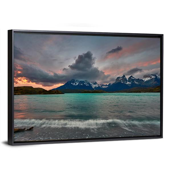 View Of Mountain Of Cuernos Del Paine Canvas Wall Art-3 Horizontal-Gallery Wrap-25" x 16"-Tiaracle