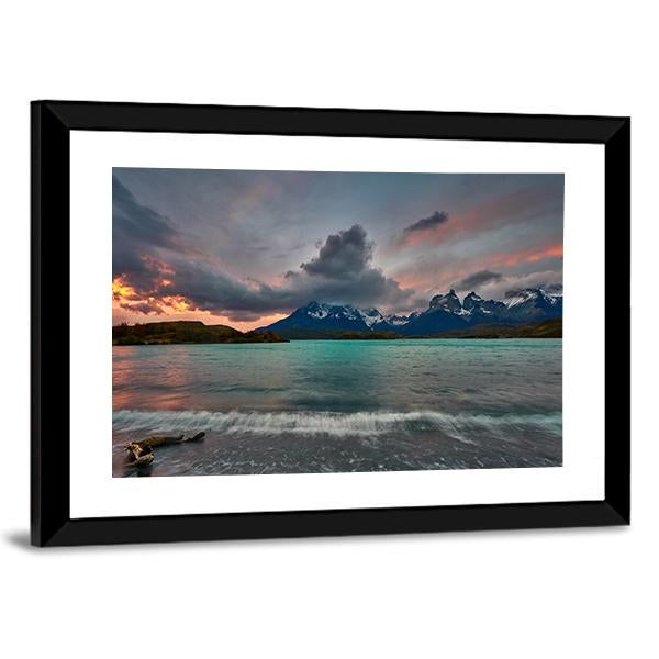 View Of Mountain Of Cuernos Del Paine Canvas Wall Art-3 Horizontal-Gallery Wrap-25" x 16"-Tiaracle