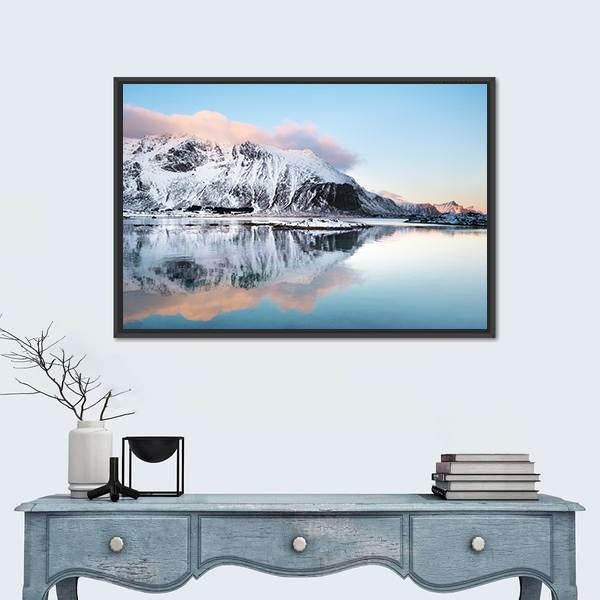 View Of Mountain Ridge Canvas Wall Art-1 Piece-Floating Frame-24" x 16"-Tiaracle