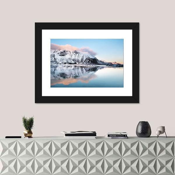 View Of Mountain Ridge Canvas Wall Art-1 Piece-Framed Print-20" x 16"-Tiaracle