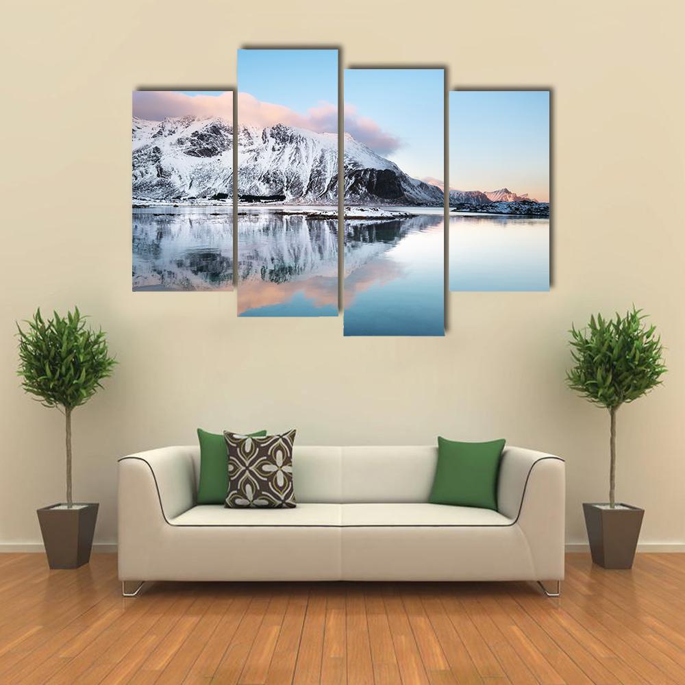 View Of Mountain Ridge Canvas Wall Art-4 Pop-Gallery Wrap-50" x 32"-Tiaracle