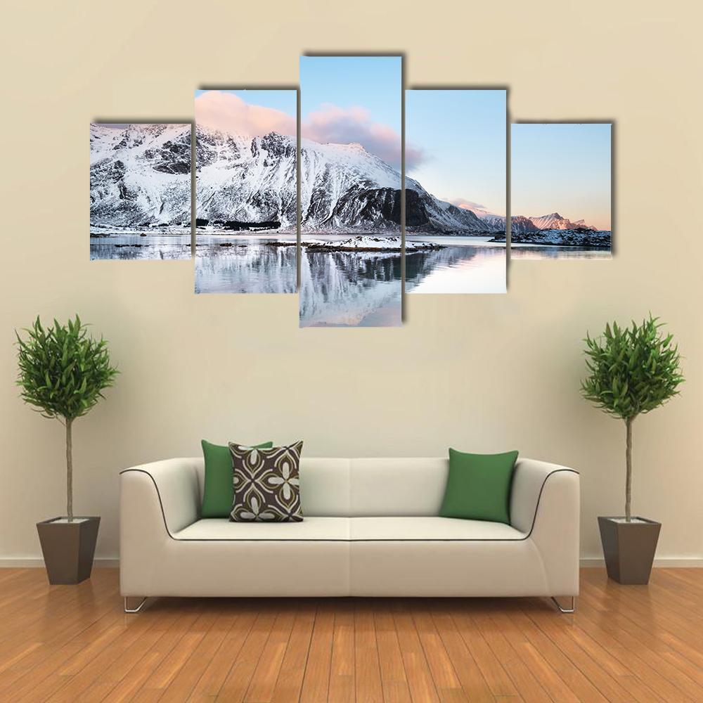 View Of Mountain Ridge Canvas Wall Art-5 Star-Gallery Wrap-62" x 32"-Tiaracle