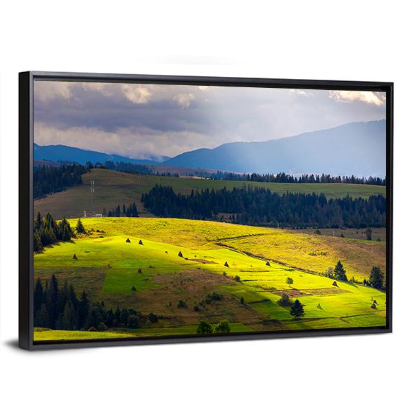 View Of Mountainous Rural Area Canvas Wall Art-3 Horizontal-Gallery Wrap-25" x 16"-Tiaracle
