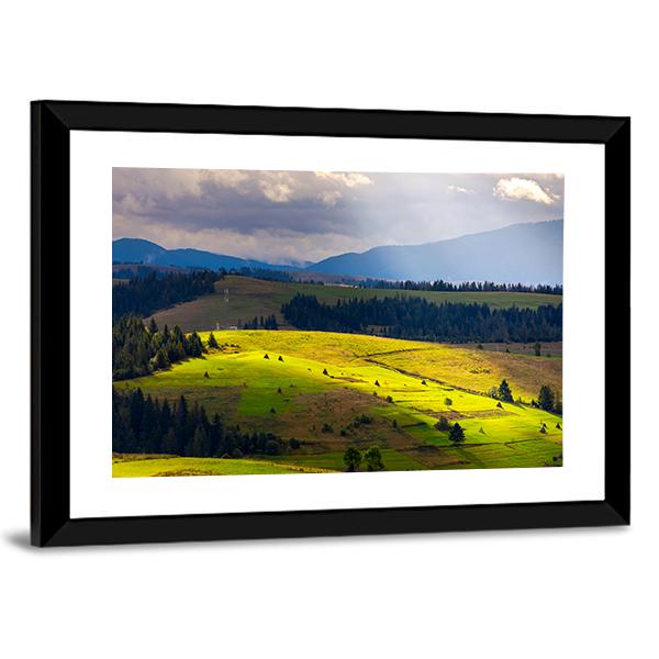 View Of Mountainous Rural Area Canvas Wall Art-3 Horizontal-Gallery Wrap-25" x 16"-Tiaracle