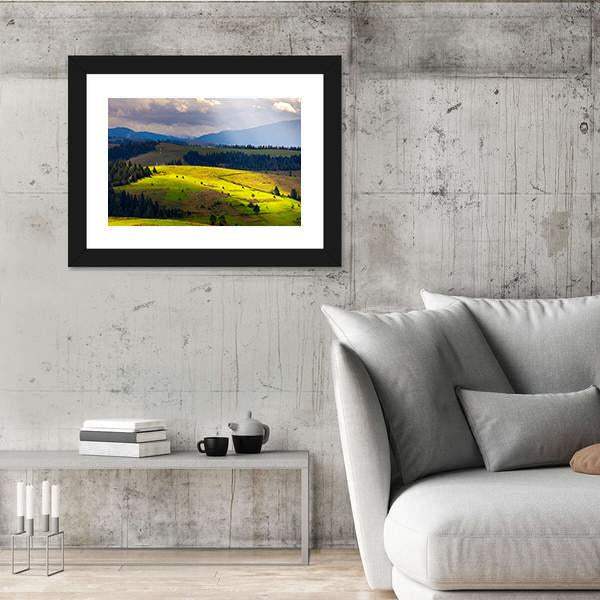 View Of Mountainous Rural Area Canvas Wall Art-3 Horizontal-Gallery Wrap-25" x 16"-Tiaracle