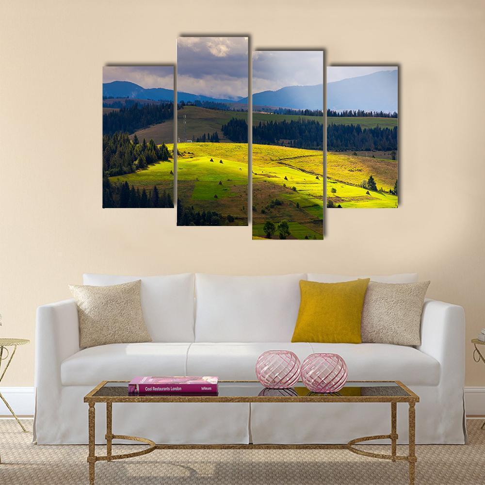 View Of Mountainous Rural Area Canvas Wall Art-4 Pop-Gallery Wrap-50" x 32"-Tiaracle