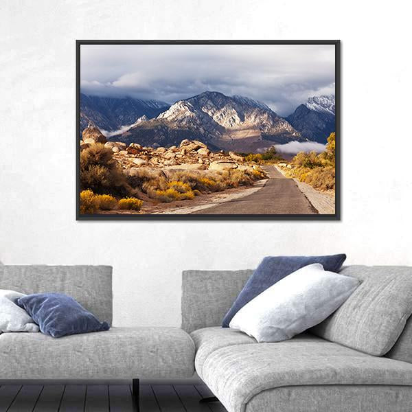 View Of Mountains Canvas Wall Art-3 Horizontal-Gallery Wrap-25" x 16"-Tiaracle