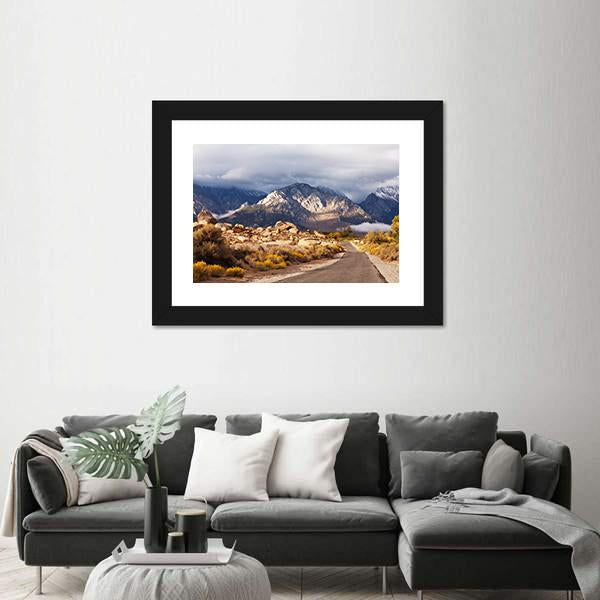 View Of Mountains Canvas Wall Art-3 Horizontal-Gallery Wrap-25" x 16"-Tiaracle