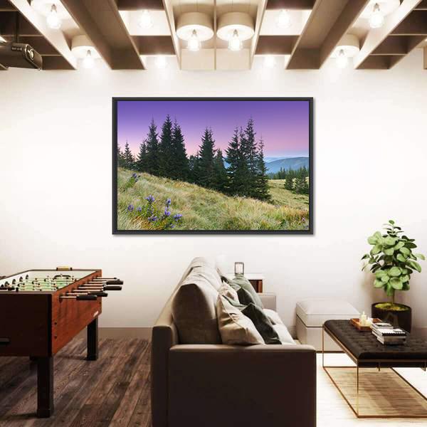View Of Mountains Landscape Canvas Wall Art-5 Horizontal-Gallery Wrap-22" x 12"-Tiaracle
