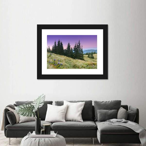 View Of Mountains Landscape Canvas Wall Art-5 Horizontal-Gallery Wrap-22" x 12"-Tiaracle