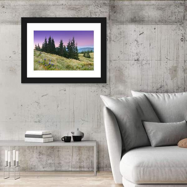 View Of Mountains Landscape Canvas Wall Art-5 Horizontal-Gallery Wrap-22" x 12"-Tiaracle