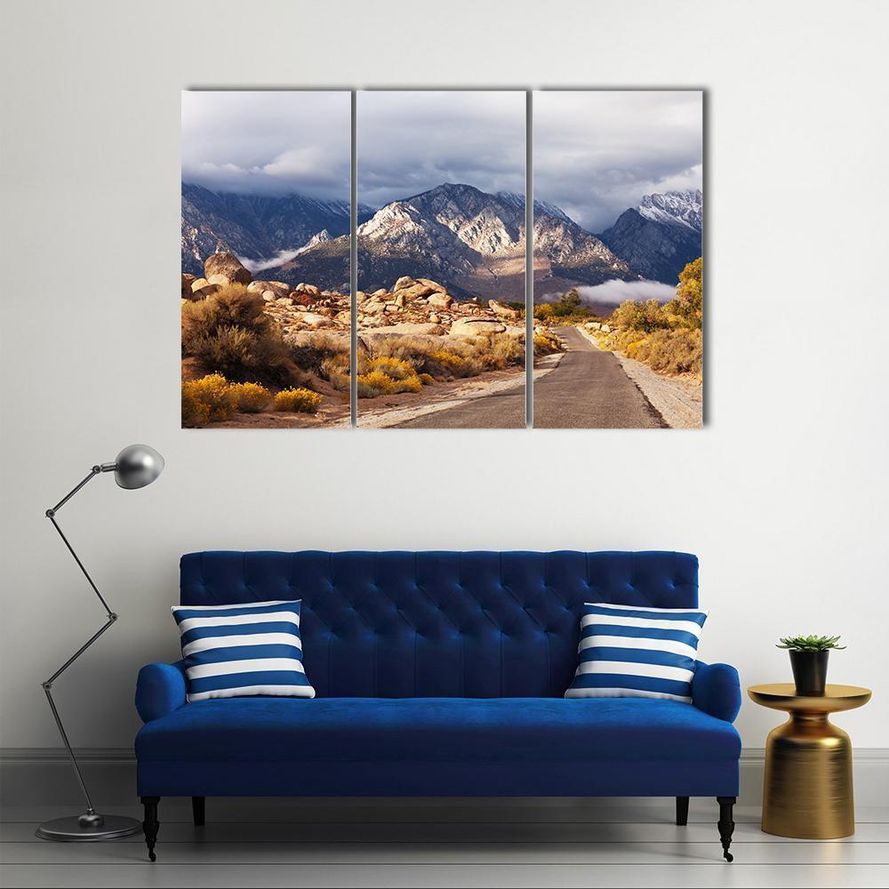 View Of Mountains Canvas Wall Art-3 Horizontal-Gallery Wrap-37" x 24"-Tiaracle
