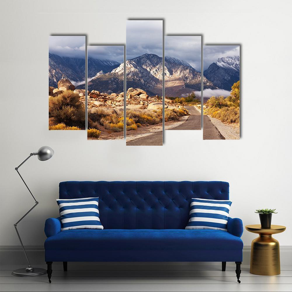 View Of Mountains Canvas Wall Art-5 Pop-Gallery Wrap-47" x 32"-Tiaracle