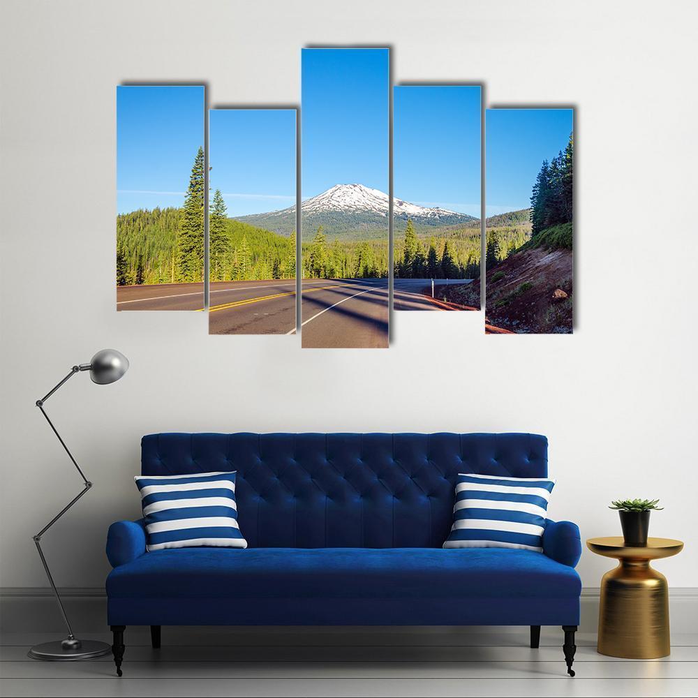 View Of Mt Bachelor Canvas Wall Art-5 Pop-Gallery Wrap-47" x 32"-Tiaracle