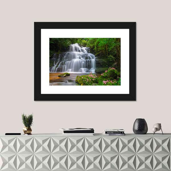 View Of Mun Daeng Waterfall Canvas Wall Art-1 Piece-Framed Print-20" x 16"-Tiaracle