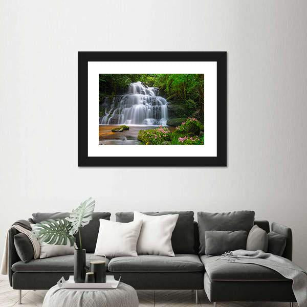 View Of Mun Daeng Waterfall Canvas Wall Art-5 Horizontal-Gallery Wrap-22" x 12"-Tiaracle
