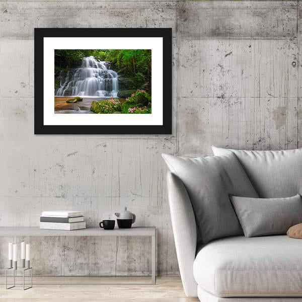 View Of Mun Daeng Waterfall Canvas Wall Art-5 Horizontal-Gallery Wrap-22" x 12"-Tiaracle