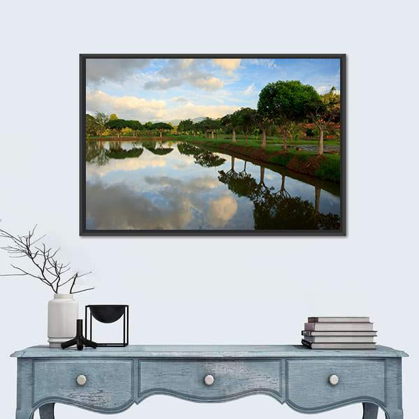 View Of Nature In Borneo Sabah Malaysia Canvas Wall Art-1 Piece-Floating Frame-24" x 16"-Tiaracle
