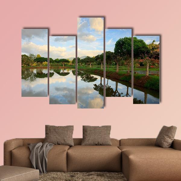 View Of Nature In Borneo Sabah Malaysia Canvas Wall Art-5 Pop-Gallery Wrap-47" x 32"-Tiaracle