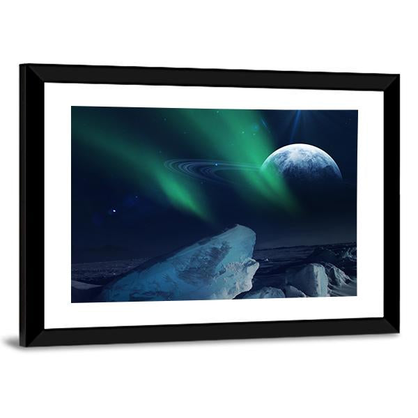View Of Neptune From Triton Canvas Wall Art-3 Horizontal-Gallery Wrap-25" x 16"-Tiaracle