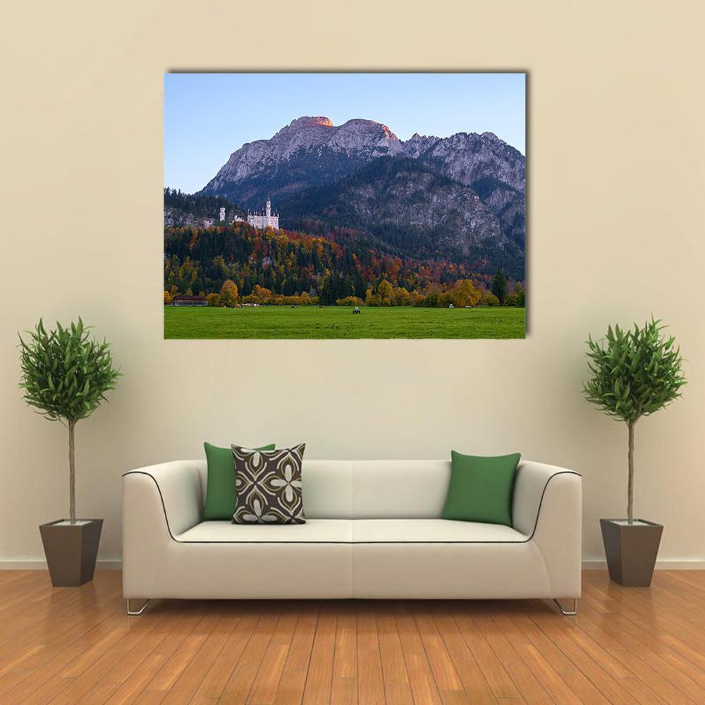 View Of Neuschwanstein Castle Canvas Wall Art-1 Piece-Gallery Wrap-48" x 32"-Tiaracle