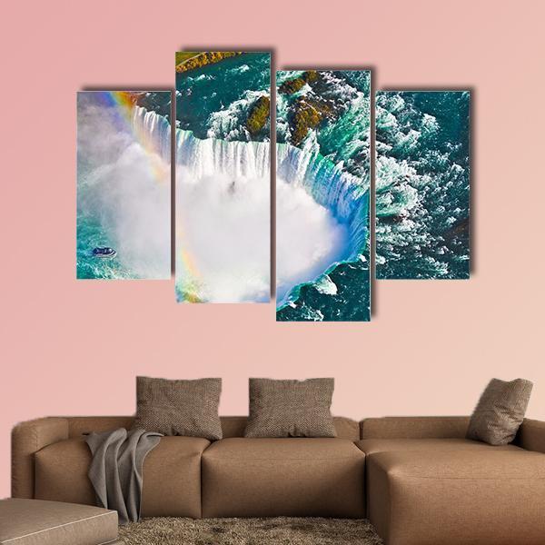 View Of Niagara Falls Canvas Wall Art-4 Pop-Gallery Wrap-50" x 32"-Tiaracle