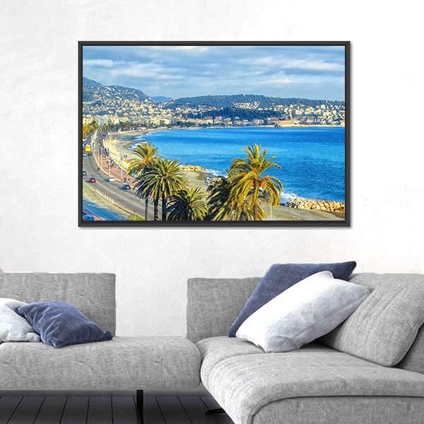 View Of Nice In France Panoramic Canvas Wall Art-1 Piece-36" x 12"-Tiaracle