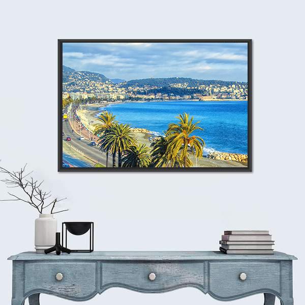 View Of Nice In France Panoramic Canvas Wall Art-1 Piece-36" x 12"-Tiaracle