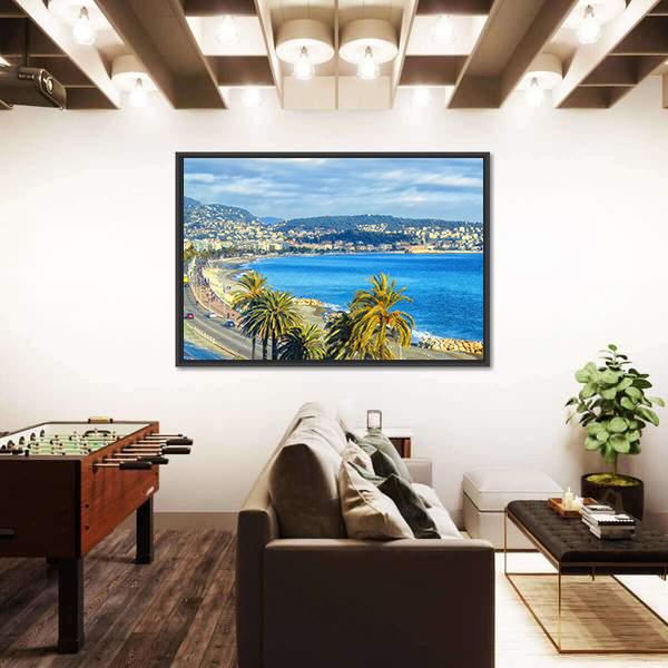 View Of Nice In France Panoramic Canvas Wall Art-1 Piece-36" x 12"-Tiaracle