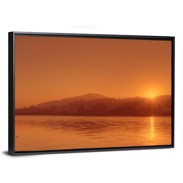 View Of Nile River At Sunset In Egypt Canvas Wall Art-3 Horizontal-Gallery Wrap-25" x 16"-Tiaracle