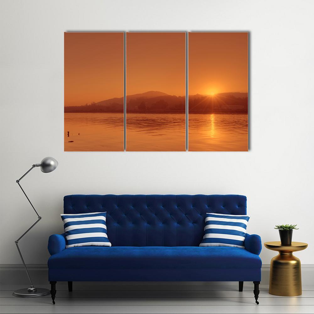 View Of Nile River At Sunset In Egypt Canvas Wall Art-3 Horizontal-Gallery Wrap-37" x 24"-Tiaracle