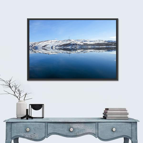 View Of Norway Landscape Canvas Wall Art-1 Piece-Floating Frame-24" x 16"-Tiaracle