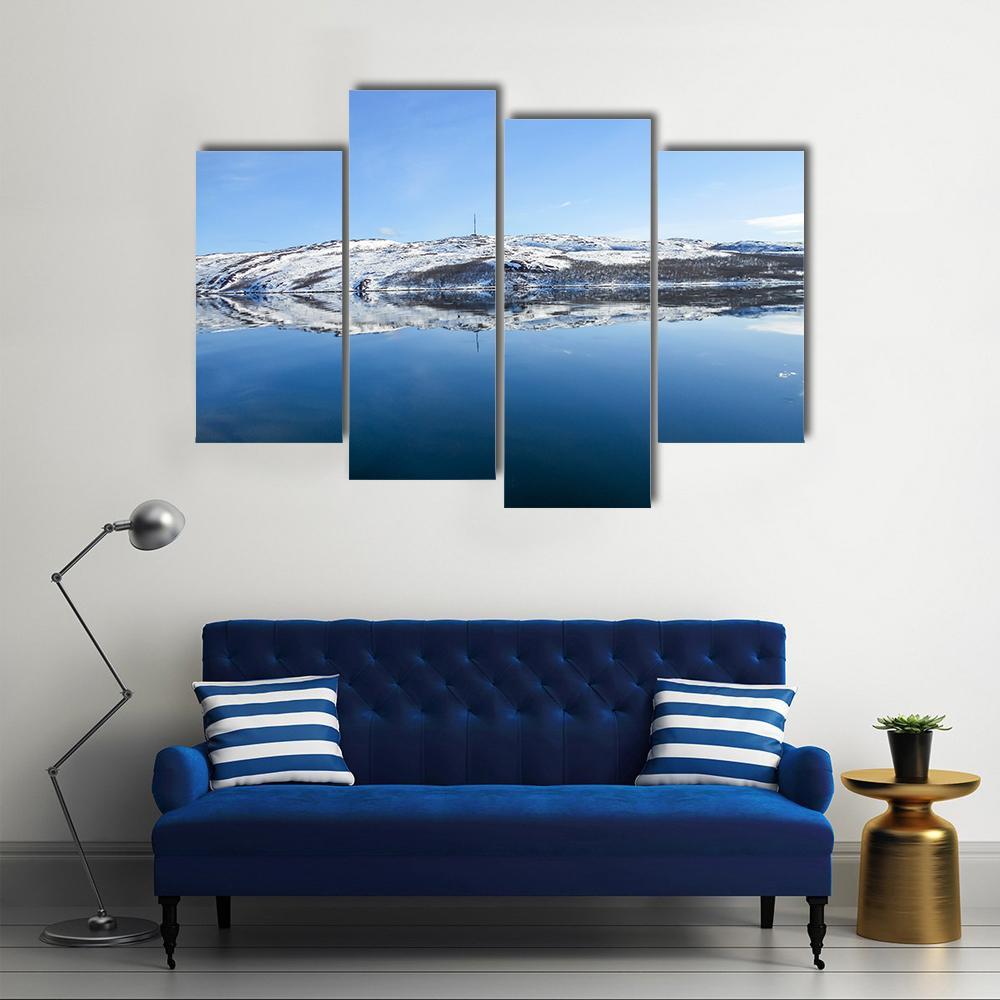 View Of Norway Landscape Canvas Wall Art-4 Pop-Gallery Wrap-50" x 32"-Tiaracle