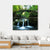 View Of Old Bridge And Waterfall Canvas Wall Art-4 Square-Gallery Wrap-17" x 17"-Tiaracle