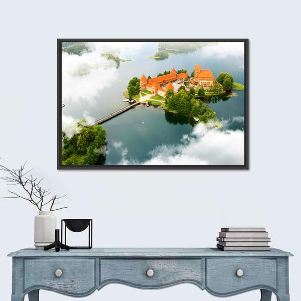 View Of Old Castle Trakai Canvas Wall Art-3 Horizontal-Gallery Wrap-25&quot; x 16&quot;-Tiaracle