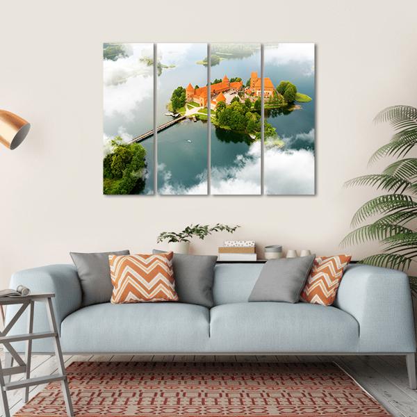 View Of Old Castle Trakai Canvas Wall Art-4 Horizontal-Gallery Wrap-34" x 24"-Tiaracle