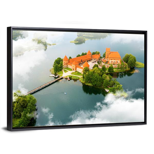 View Of Old Castle Trakai Canvas Wall Art-3 Horizontal-Gallery Wrap-25" x 16"-Tiaracle