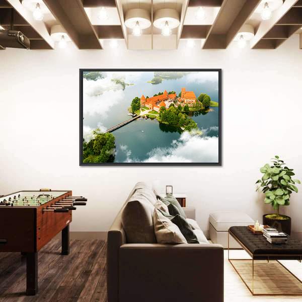 View Of Old Castle Trakai Canvas Wall Art-3 Horizontal-Gallery Wrap-25&quot; x 16&quot;-Tiaracle