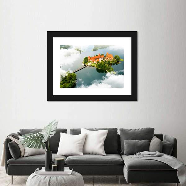 View Of Old Castle Trakai Canvas Wall Art-1 Piece-Framed Print-20" x 16"-Tiaracle