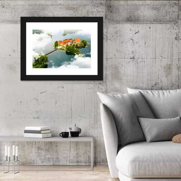 View Of Old Castle Trakai Canvas Wall Art-3 Horizontal-Gallery Wrap-25&quot; x 16&quot;-Tiaracle