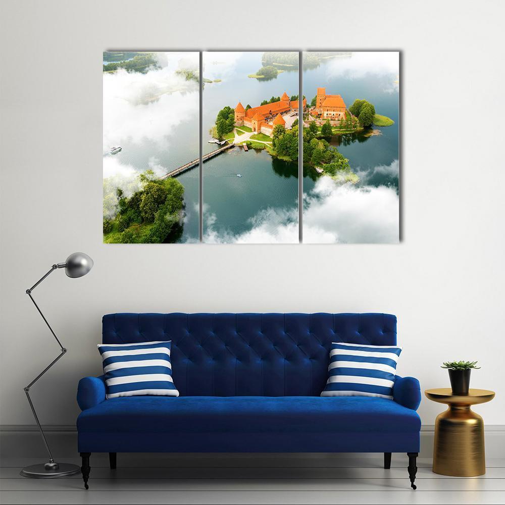 View Of Old Castle Trakai Canvas Wall Art-3 Horizontal-Gallery Wrap-37" x 24"-Tiaracle